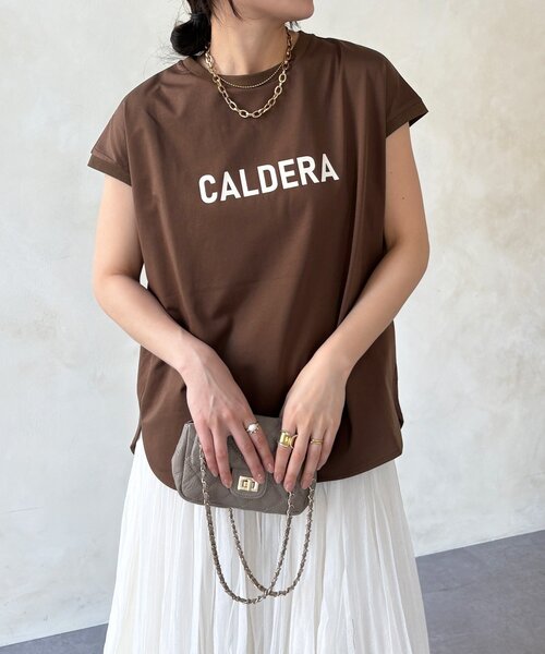 DouDou(ドゥドゥ)の「【WEB限定】前後ロゴフレンチスリーブTEE(Tシャツ/カットソー・レディース・ブラック/オフホワイト/ブラウン・FREE)」の13枚目の写真