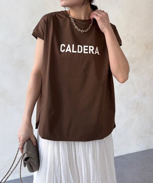 DouDou(ドゥドゥ)の「【WEB限定】前後ロゴフレンチスリーブTEE(Tシャツ/カットソー・レディース・ブラック/オフホワイト/ブラウン・FREE)」の12枚目の写真