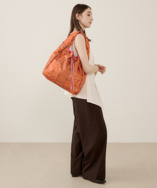 【LeSportsac 】DBL DRAWST MARCHEバンダナサンセット DBL DRAWST MARCHE BAG サンセットバンダナ（トートバッグ