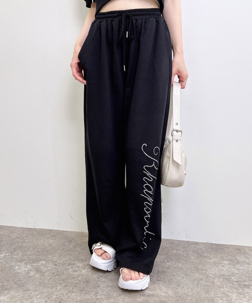 INGNI(イング)の「ラインストーンロゴスウェットパンツ(その他パンツ・レディース・グレー/ライトピンク/ブラック・FREE)」の1枚目の写真