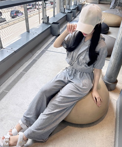 INGNI(イング)の「ラインストーンロゴスウェットパンツ(その他パンツ・レディース・グレー/ライトピンク/ブラック・FREE)」の4枚目の写真