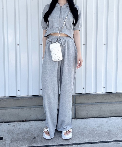 INGNI(イング)の「ラインストーンロゴスウェットパンツ(その他パンツ・レディース・グレー/ライトピンク/ブラック・FREE)」の7枚目の写真