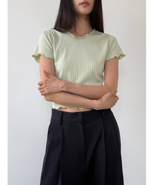 Didot.showroom(ディドット ショールーム)の「【DIDOT.】ギンガムチェックミニT(Tシャツ/カットソー・レディース・グレー/ミント/ブラック・FREE)」の3枚目の写真