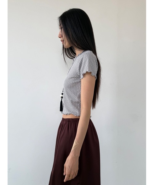 Didot.showroom(ディドット ショールーム)の「【DIDOT.】ギンガムチェックミニT(Tシャツ/カットソー・レディース・グレー/ミント/ブラック・FREE)」の11枚目の写真