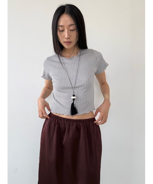 Didot.showroom(ディドット ショールーム)の「【DIDOT.】ギンガムチェックミニT(Tシャツ/カットソー・レディース・グレー/ミント/ブラック・FREE)」の10枚目の写真