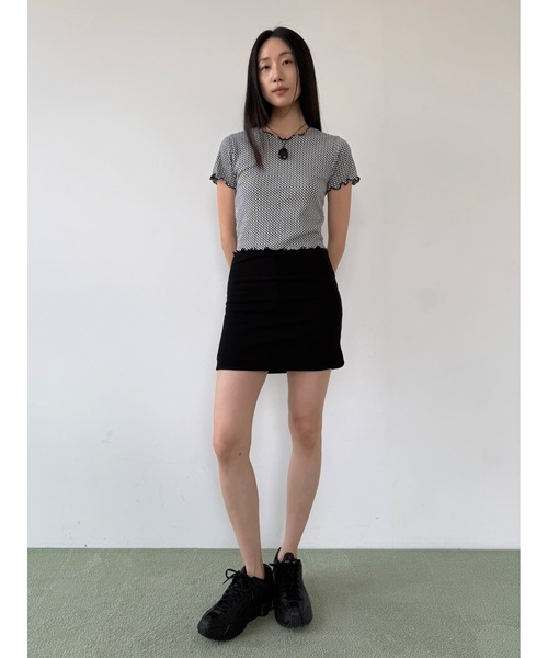 Didot.showroom(ディドット ショールーム)の「【DIDOT.】ギンガムチェックミニT(Tシャツ/カットソー・レディース・グレー/ミント/ブラック・FREE)」の5枚目の写真