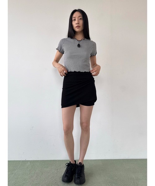 Didot.showroom(ディドット ショールーム)の「【DIDOT.】ギンガムチェックミニT(Tシャツ/カットソー・レディース・グレー/ミント/ブラック・FREE)」の9枚目の写真