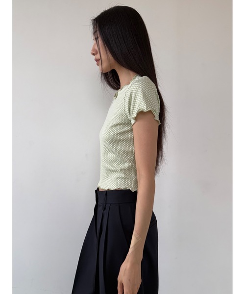 Didot.showroom(ディドット ショールーム)の「【DIDOT.】ギンガムチェックミニT(Tシャツ/カットソー・レディース・グレー/ミント/ブラック・FREE)」の14枚目の写真