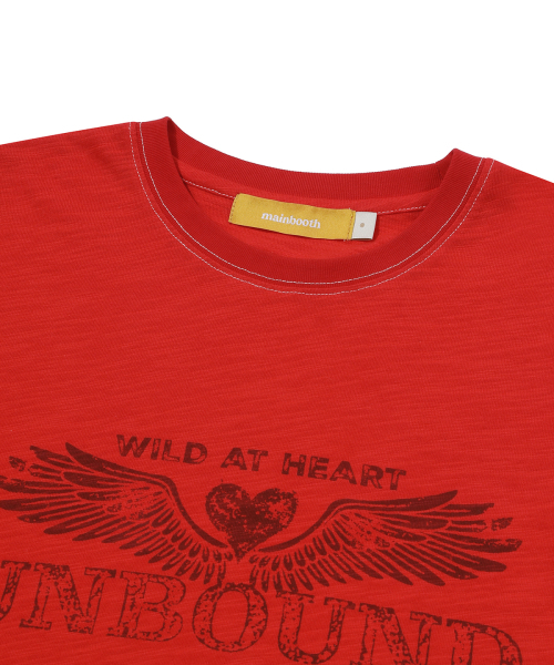 MAINBOOTH(メインブース)の「Heartwing T-shirt(RED)(Tシャツ/カットソー・レディース・その他・1/2)」の6枚目の写真