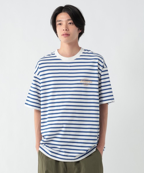 GEORGE'S(ジョージズ)の「プリントボーダーTシャツ(Tシャツ/カットソー・メンズ・ネイビー/ブラック・MEDIUM/LARGE)」の1枚目の写真