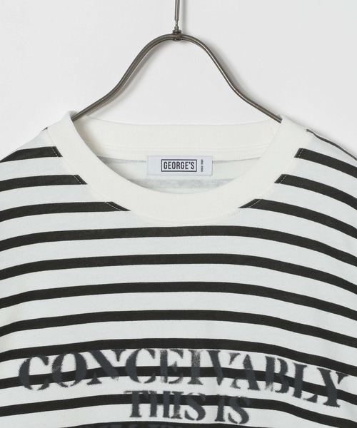 GEORGE'S(ジョージズ)の「プリントボーダーTシャツ(Tシャツ/カットソー・メンズ・ネイビー/ブラック・MEDIUM/LARGE)」の7枚目の写真