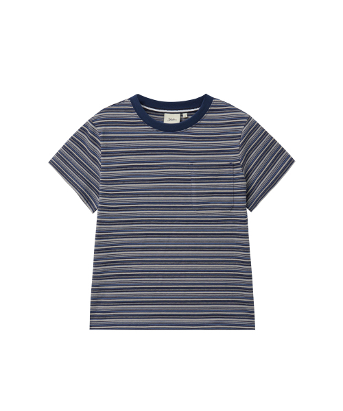 YALE(イェール)の「ウィメンズマルチストライプTシャツ_ネイビー(Tシャツ/カットソー・レディース・その他・SMALL/MEDIUM/LARGE)」の1枚目の写真