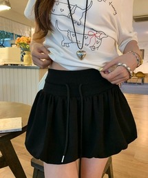 【3色展開】スウェット バルーンシルエット ミニスカート