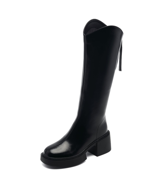 SPUR(シュプール)の「スラウチプラットフォームロングブーツ6.5cm -UA9056 (2色)(ブーツ・レディース・ブラック/ダークブラウン・23.5cm/23cm/24.5cm/24cm/25cm)」の7枚目の写真