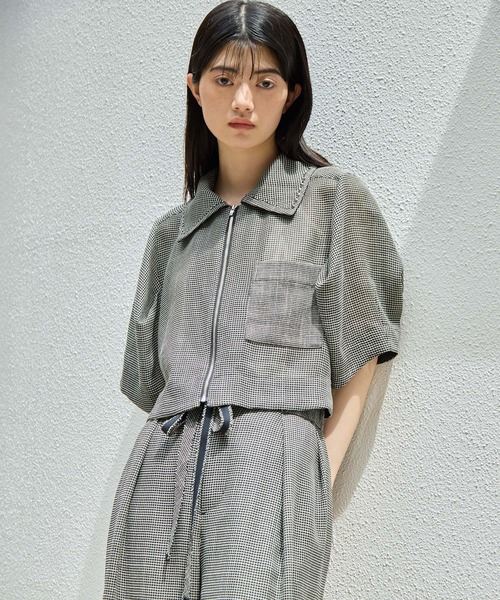 STUDIOUS(ステュディオス)の「【STUDIOUS/ステュディオス】Washable Mesh Blouson/ウォッシャブルメッシュブルゾン/二の腕細見え/ウォッシャブル/冷房対策/日焼け対策(ブルゾン・レディース・マルチ/ブラック/アイボリー/ベージュ・FREE)」の7枚目の写真