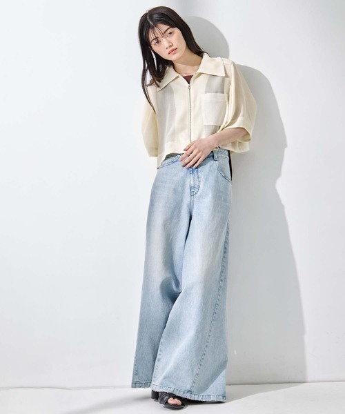 STUDIOUS(ステュディオス)の「【STUDIOUS/ステュディオス】Washable Mesh Blouson/ウォッシャブルメッシュブルゾン/二の腕細見え/ウォッシャブル/冷房対策/日焼け対策(ブルゾン・レディース・マルチ/ブラック/アイボリー/ベージュ・FREE)」の21枚目の写真