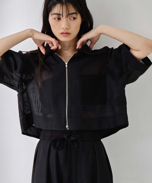 STUDIOUS(ステュディオス)の「【STUDIOUS/ステュディオス】Washable Mesh Blouson/ウォッシャブルメッシュブルゾン/二の腕細見え/ウォッシャブル/冷房対策/日焼け対策(ブルゾン・レディース・マルチ/ブラック/アイボリー/ベージュ・FREE)」の18枚目の写真