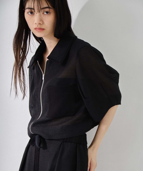 STUDIOUS(ステュディオス)の「【STUDIOUS/ステュディオス】Washable Mesh Blouson/ウォッシャブルメッシュブルゾン/二の腕細見え/ウォッシャブル/冷房対策/日焼け対策(ブルゾン・レディース・マルチ/ブラック/アイボリー/ベージュ・FREE)」の19枚目の写真