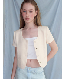 Summer Round Tweed Jacket, Light Yellow