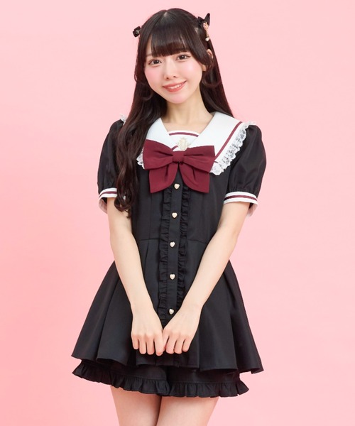 Secret Honey（シークレットハニー）の「後ろレースアップセーラーセットアップ（セットアップ・レディース・ピンク/ブラック・MEDIUM）」の6枚目の写真
