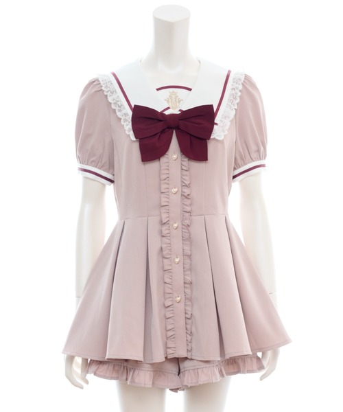 Secret Honey（シークレットハニー）の「後ろレースアップセーラーセットアップ（セットアップ・レディース・ピンク/ブラック・MEDIUM）」の8枚目の写真