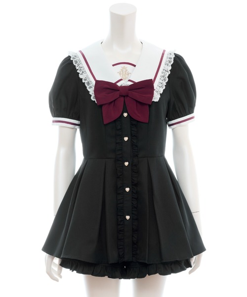 Secret Honey（シークレットハニー）の「後ろレースアップセーラーセットアップ（セットアップ・レディース・ピンク/ブラック・MEDIUM）」の9枚目の写真