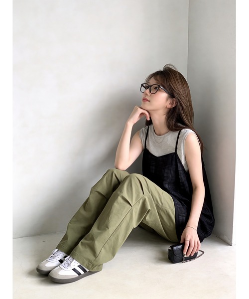 Sew loop(ソーループ)の「チェック柄レースキャミチュニック(キャミソール・レディース・ブラック/クリーム・FREE)」の10枚目の写真
