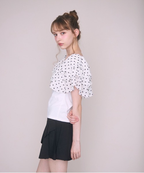 Noelie(ノエリー)の「ドット襟Tシャツ(Tシャツ/カットソー・レディース・ブラック/ホワイト・FREE)」の7枚目の写真