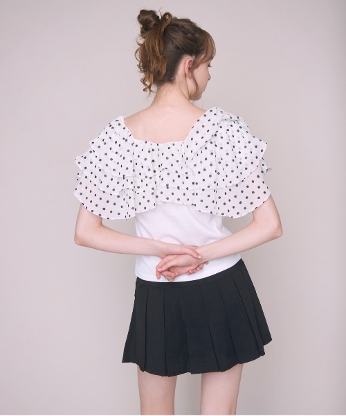 Noelie(ノエリー)の「ドット襟Tシャツ(Tシャツ/カットソー・レディース・ブラック/ホワイト・FREE)」の8枚目の写真