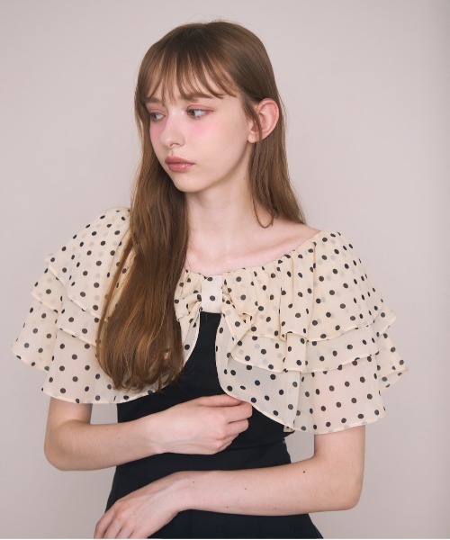 Noelie(ノエリー)の「ドット襟Tシャツ(Tシャツ/カットソー・レディース・ブラック/ホワイト・FREE)」の14枚目の写真
