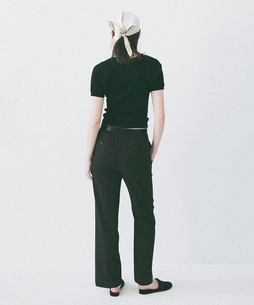 CLANE（クラネ）の「SCOOP SLEEVE COMPACT TOPS（Tシャツ/カットソー・レディース・ブラック/ホワイト・1）」の8枚目の写真