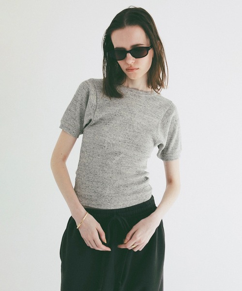 CLANE（クラネ）の「SCOOP SLEEVE COMPACT TOPS（Tシャツ/カットソー・レディース・ブラック/ホワイト・1）」の13枚目の写真