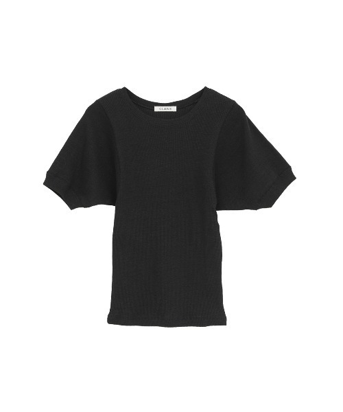 CLANE（クラネ）の「SCOOP SLEEVE COMPACT TOPS（Tシャツ/カットソー・レディース・ブラック/ホワイト・1）」の18枚目の写真