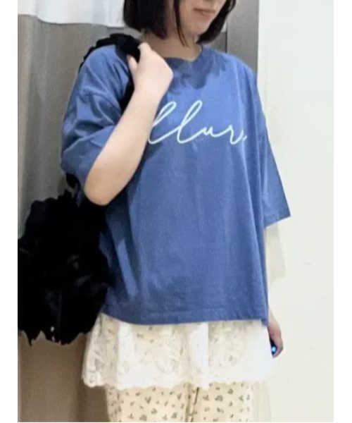 セール】バイオ加工ロゴプリントワイドTシャツ（Tシャツ/カットソー