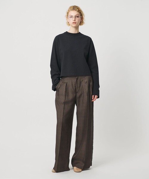 H BEAUTY&YOUTH UNITED ARROWS(エイチビューティーアンドユースユナイテッドアローズ)の「<H>レーヨンシルク プリント タックトラウザーズ(その他パンツ・レディース・ブラック/ネイビー・S/M)」の11枚目の写真