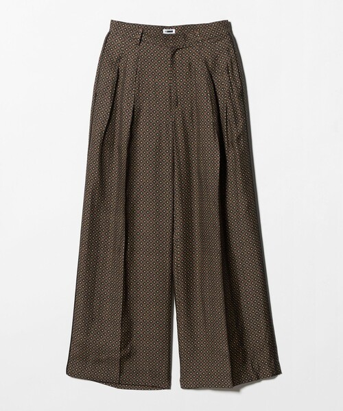 H BEAUTY&YOUTH UNITED ARROWS(エイチビューティーアンドユースユナイテッドアローズ)の「<H>レーヨンシルク プリント タックトラウザーズ(その他パンツ・レディース・ブラック/ネイビー・S/M)」の3枚目の写真