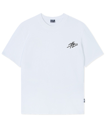 QUTON（ク―トン）の「[リニューアルver.] シグネチャースモールロゴオーバーサイズヘビーハーフTシャツ_ホワイト（Tシャツ/カットソー）」