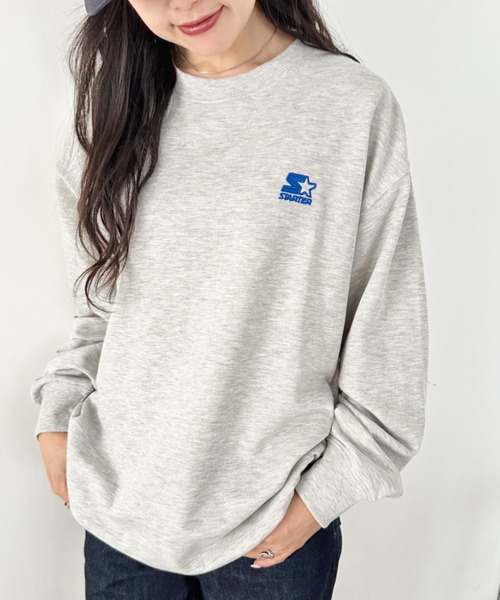 STARTER(スターター)の「【WEB限定 別注】STARTER(スターター)/ワンポイント 刺繍 クルーネック スウェット(スウェット・レディース・ブラック/グレー/アイボリー・FREE)」の3枚目の写真