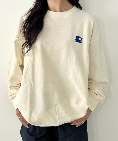 STARTER(スターター)の「【WEB限定 別注】STARTER(スターター)/ワンポイント 刺繍 クルーネック スウェット(スウェット・レディース・ブラック/グレー/アイボリー・FREE)」の5枚目の写真