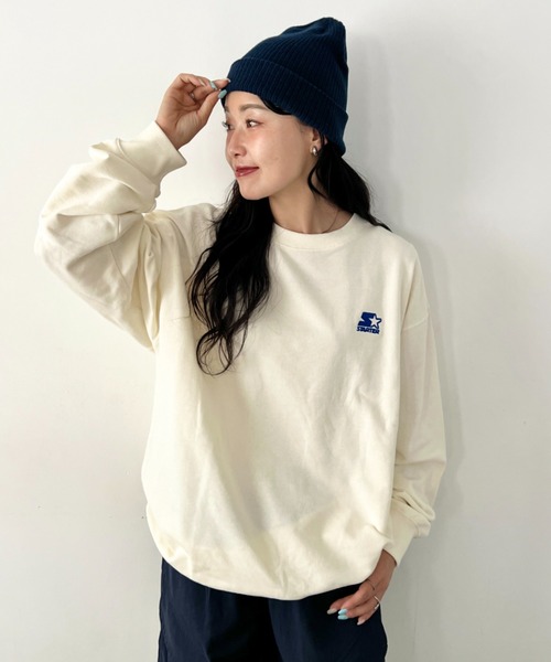 STARTER(スターター)の「【WEB限定 別注】STARTER(スターター)/ワンポイント 刺繍 クルーネック スウェット(スウェット・レディース・ブラック/グレー/アイボリー・FREE)」の8枚目の写真