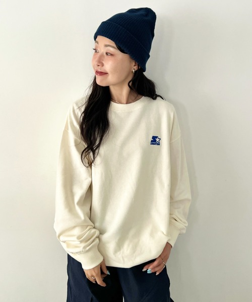 STARTER(スターター)の「【WEB限定 別注】STARTER(スターター)/ワンポイント 刺繍 クルーネック スウェット(スウェット・レディース・ブラック/グレー/アイボリー・FREE)」の9枚目の写真