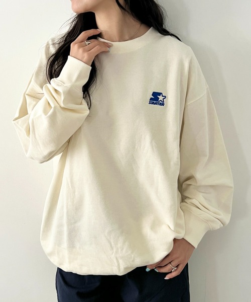 STARTER(スターター)の「【WEB限定 別注】STARTER(スターター)/ワンポイント 刺繍 クルーネック スウェット(スウェット・レディース・ブラック/グレー/アイボリー・FREE)」の6枚目の写真