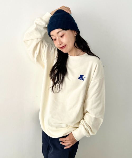 STARTER(スターター)の「【WEB限定 別注】STARTER(スターター)/ワンポイント 刺繍 クルーネック スウェット(スウェット・レディース・ブラック/グレー/アイボリー・FREE)」の10枚目の写真
