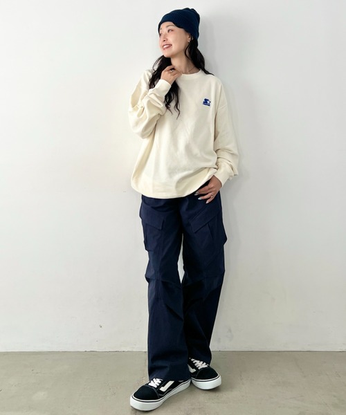 STARTER(スターター)の「【WEB限定 別注】STARTER(スターター)/ワンポイント 刺繍 クルーネック スウェット(スウェット・レディース・ブラック/グレー/アイボリー・FREE)」の12枚目の写真