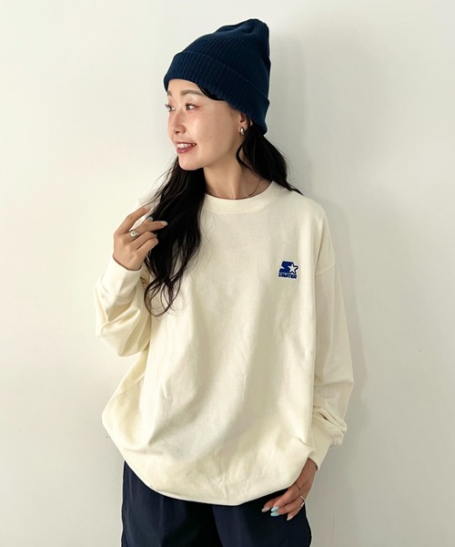 STARTER(スターター)の「【WEB限定 別注】STARTER(スターター)/ワンポイント 刺繍 クルーネック スウェット(スウェット・レディース・ブラック/グレー/アイボリー・FREE)」の11枚目の写真