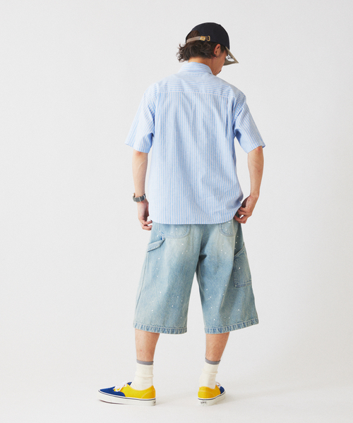 JOURNAL STANDARD relume(ジャーナルスタンダード レリューム)の「JAMES FABRIC コットンリネン ストライプ 半袖シャツ(シャツ/ブラウス・メンズ・グリーン系その他/ブルー/ライトブルー/グリーン・LARGE/MEDIUM)」の12枚目の写真