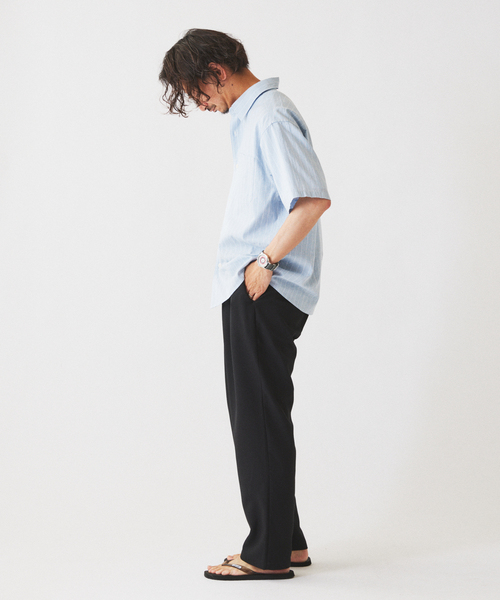 JOURNAL STANDARD relume(ジャーナルスタンダード レリューム)の「JAMES FABRIC コットンリネン ストライプ 半袖シャツ(シャツ/ブラウス・メンズ・グリーン系その他/ブルー/ライトブルー/グリーン・LARGE/MEDIUM)」の20枚目の写真
