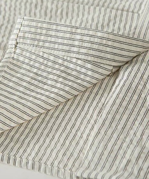 ONEP STAR(ワンピスター)の「ストライプリボンタイ半袖ブラウス(シャツ/ブラウス・レディース・ベージュ・LARGE/X-LARGE/MEDIUM)」の13枚目の写真