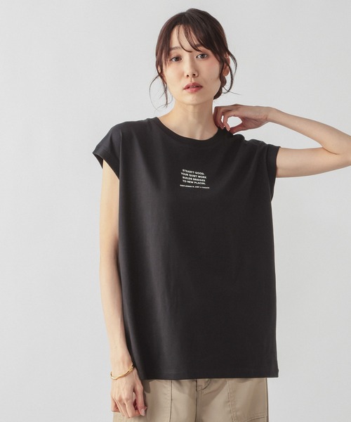 GLOBAL WORK(グローバルワーク)の「冷感コットンプリントノースリーブ/636808(Tシャツ/カットソー・レディース・レッド/ダークブラウン/ホワイト/ブラック・LARGE/MEDIUM)」の3枚目の写真