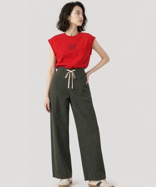 GLOBAL WORK(グローバルワーク)の「冷感コットンプリントノースリーブ/636808(Tシャツ/カットソー・レディース・レッド/ダークブラウン/ホワイト/ブラック・LARGE/MEDIUM)」の5枚目の写真